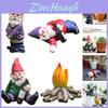 Set Of 4pcs Miniature Naughty Gnome Statues For Whimsical Garden Decor And Fun