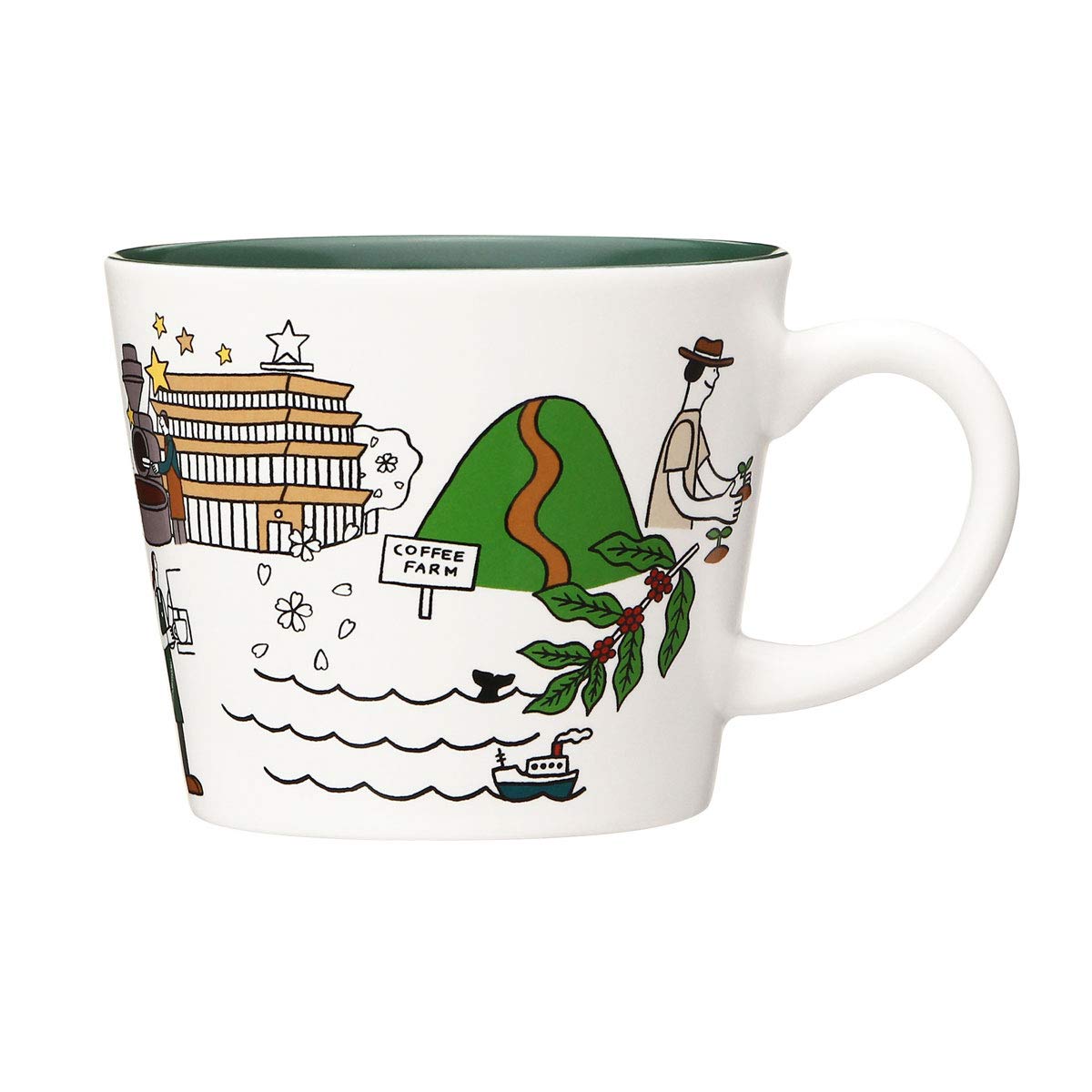 

STARBUCKS Кружка Starbucks Coffee Journey, 414 мл, Coffee Journey Roastery, Логотип, Белая, Starbucks Reserve Roastery, Накамегуро, Япония, Лимитированная серия