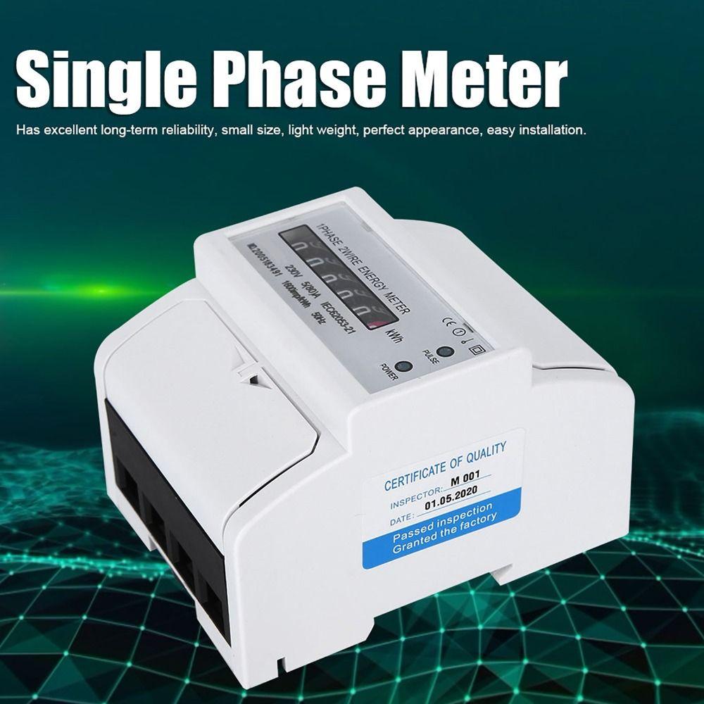 High Accuracy 1 Phase 2 Wire Single Phase Meter 4P 230V 5 (80) A Rail Energy Meter Energy Counter Meter Electrical Equipment