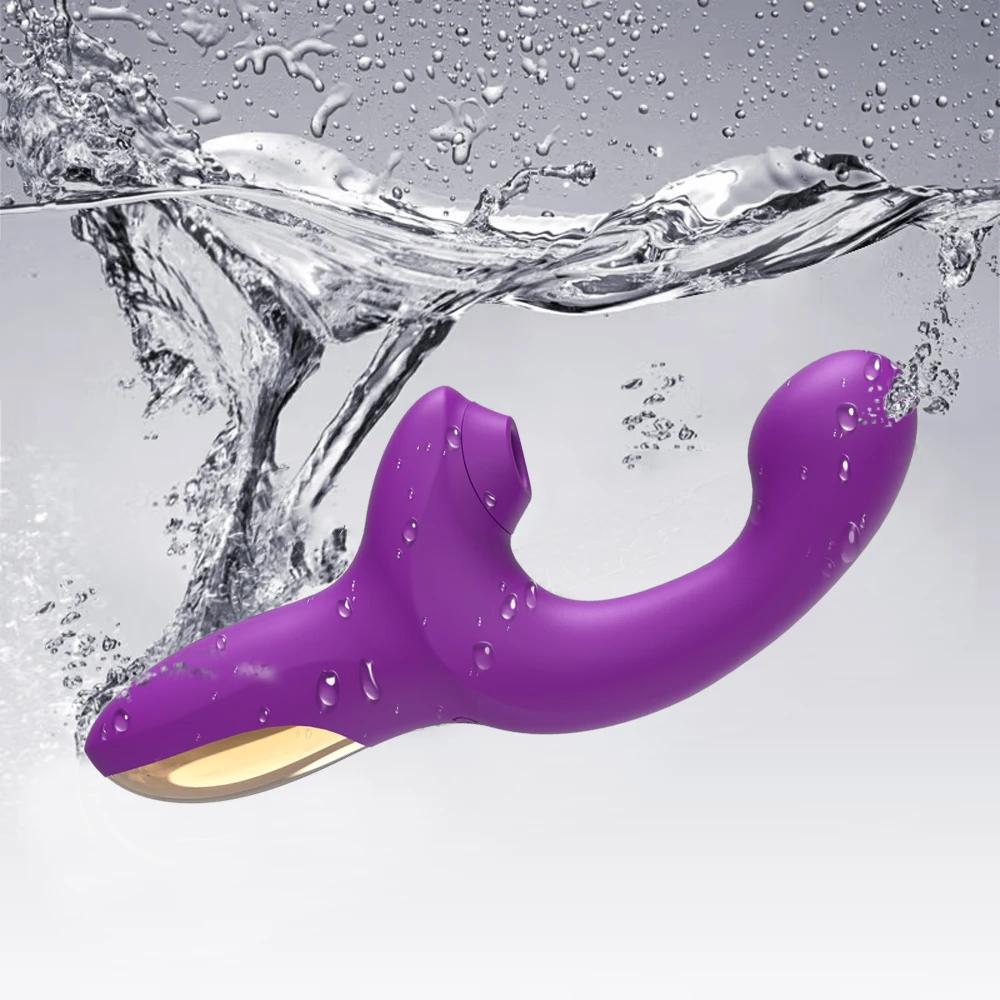 20 Speeds Powerful Dildo Vibrator Female Clit Sucker Vacuum Clitoris Stimulator Mimic Finger Wiggling Adult Sex Toy for Women