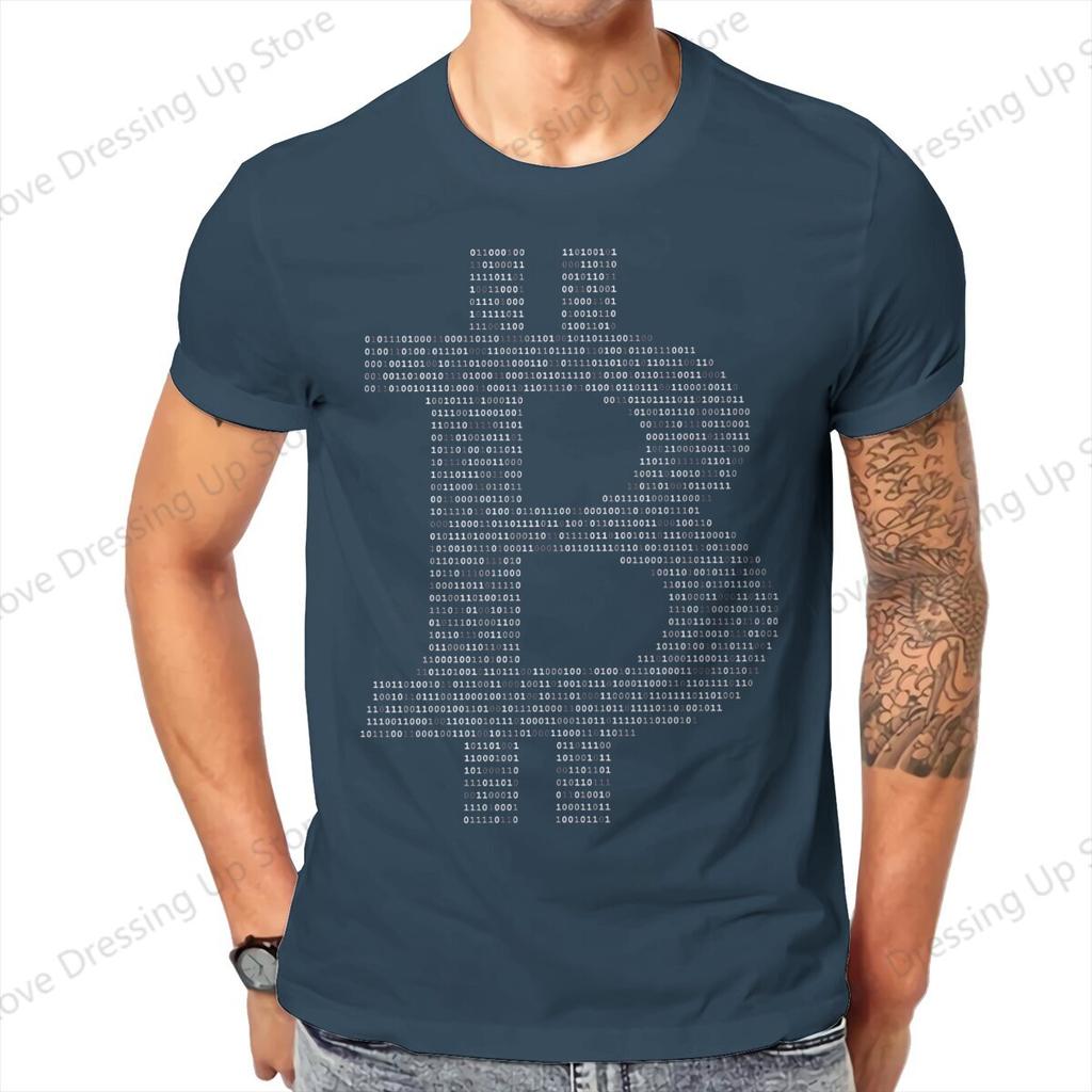 Blockchain Bitcoin Binary Tshirt Graphic Unisex Tops Vintage Grunge Summer Cotton Short Sleeve Harajuku T Shirt