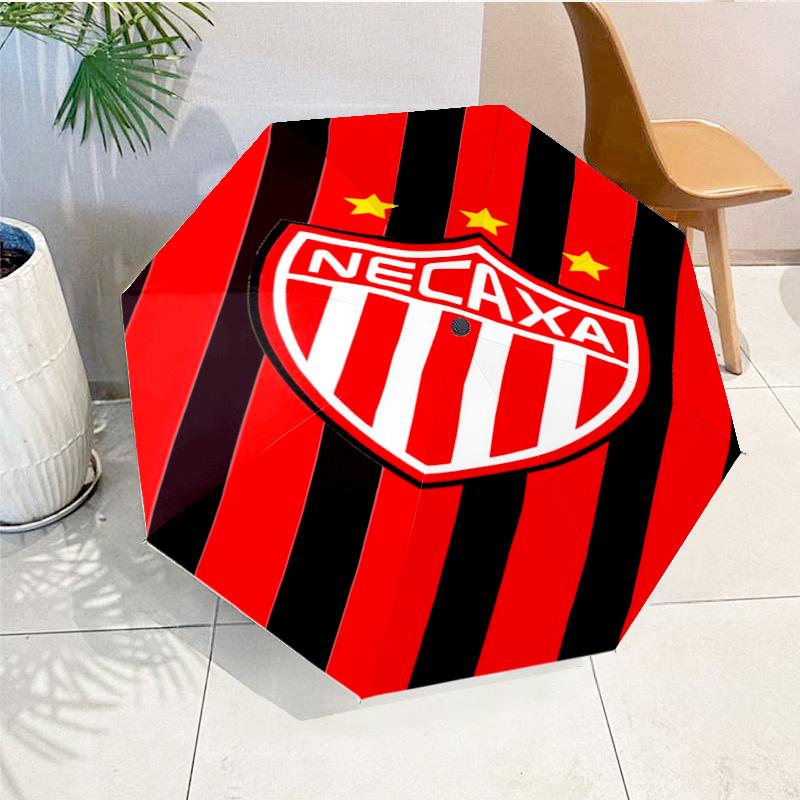 Football Crest Heartbeat Printed Automatic Umbrella, 8-Frame for Travel, Camping, Casual Umbrella, Essential Gift for  for Family and Friends