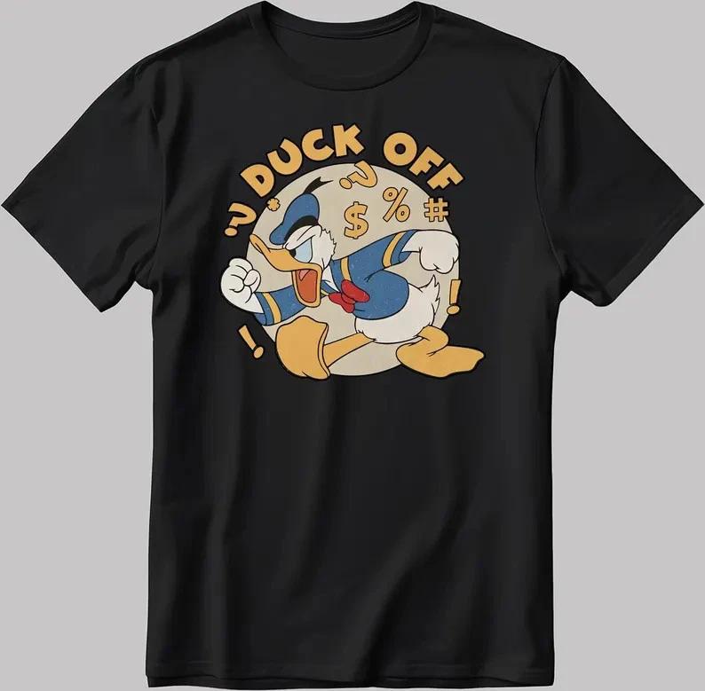 Angry Donald Duck Off Black Tshirt S