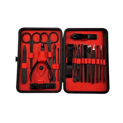 Nail Clipper Set Case Included Beauty Nail Black 19 Pieces