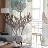 Vintage Tulpen Blumen Schmetterlinge Schlafzimmer Transparente Gardinen Urlaub Dekoration Fenster Voile Tüll Vorhang