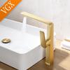 VGX Luxury Bathroom Faucets High Basin Mixer Tall Sink Faucet Gourmet Washbasin Tapware Hot Cold Water Tap Brass Rose Gold Grey