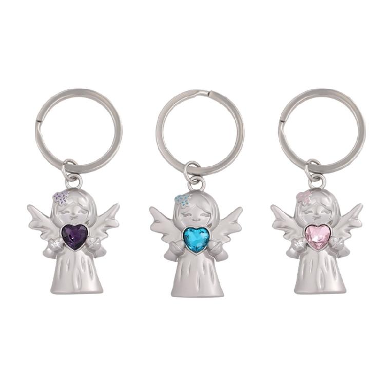 Alloy Angel Keychain Decorative Charm For Keys Or Bags Featuring Heart Symbol Luck Ideal Present