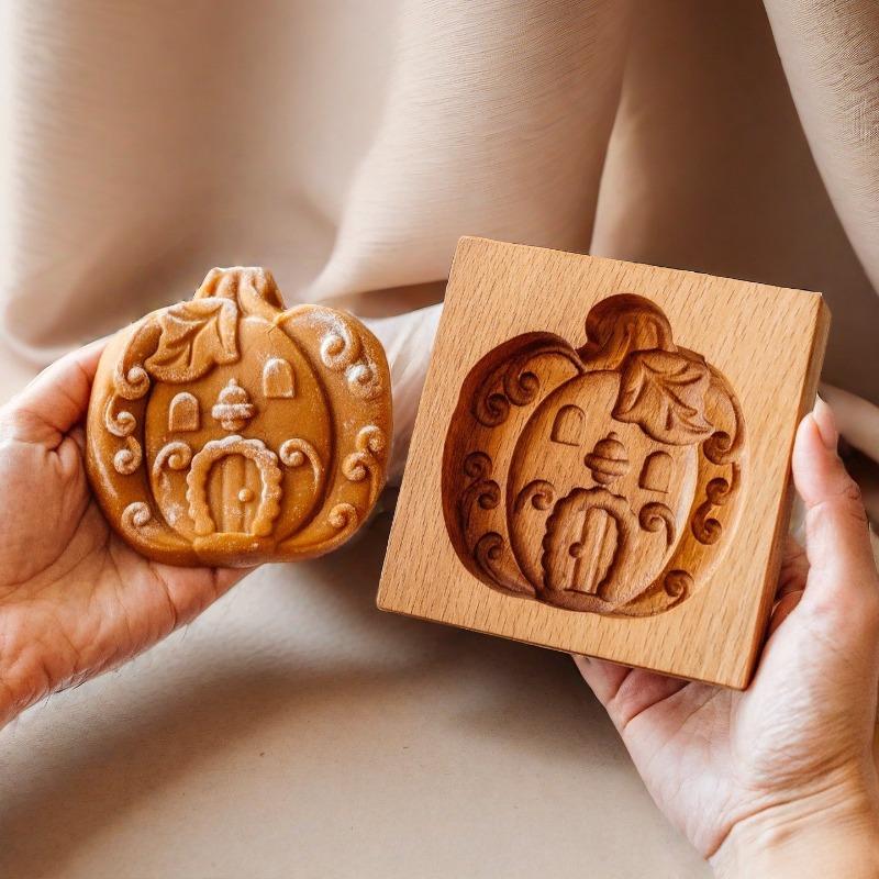 Stampino Tagliabiscotti in Legno di Faggio - Stampo in Legno Naturale per Biscotti e Pasticceria Croccante per Biscotti Fatti a Mano e Strumenti da Forno