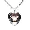 Solivan Brugmansia Sol 'The Kid At the Back' Anime Glass Cabochon Heart Shaped Pendant Necklace Charm Jewelry Gift