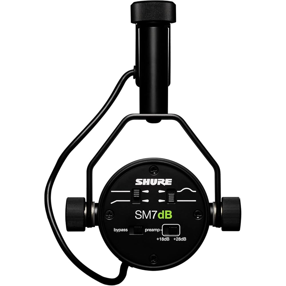 SM7dB with SHURE Preamp: Dynamic Microphone, Cardioid, Unidirectional, XLR, Wired Streaming, YouT...