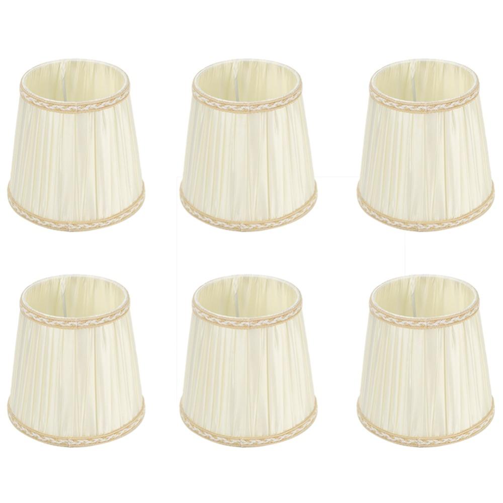 6PCS Beige Color Lamp Cover Cloth Pleated Lamp Shades Decorative Small Lamp Shade  Wall Sconces