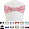 Chair Waistband, Bowknot Waistband, Premium Elastic Chair Cover With Buckle Slider, Elastic Chair Strap Suitable For Wedding And Event Decoration