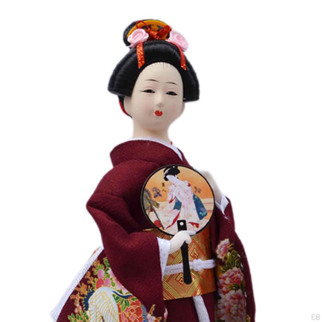 Japanese Kimono Doll Asian Statue Lady Statuette Decorative Collectible Figurine Kabuki for