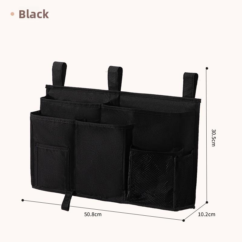 Oxford Fabric Bedside Storage Organizer With Wall Mount For Dorm Room Books And Devices