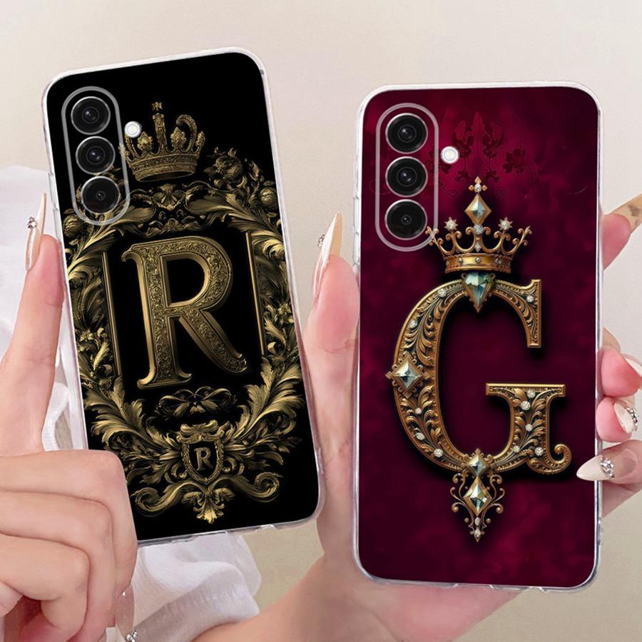 For Samsung Galaxy A26 A36 A56 5G Case Initial Letter Silicone Protective Soft Back Cover For Samsung A26 A 36 A 56 5G Fundas