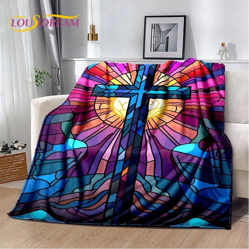 3D Pray Holy Bible Cross Jesus Soft Flannel Blanket for Bed Bedroom Sofa Picnic,Throw Blanket for Cover Outdoor Leisure Nap Gift