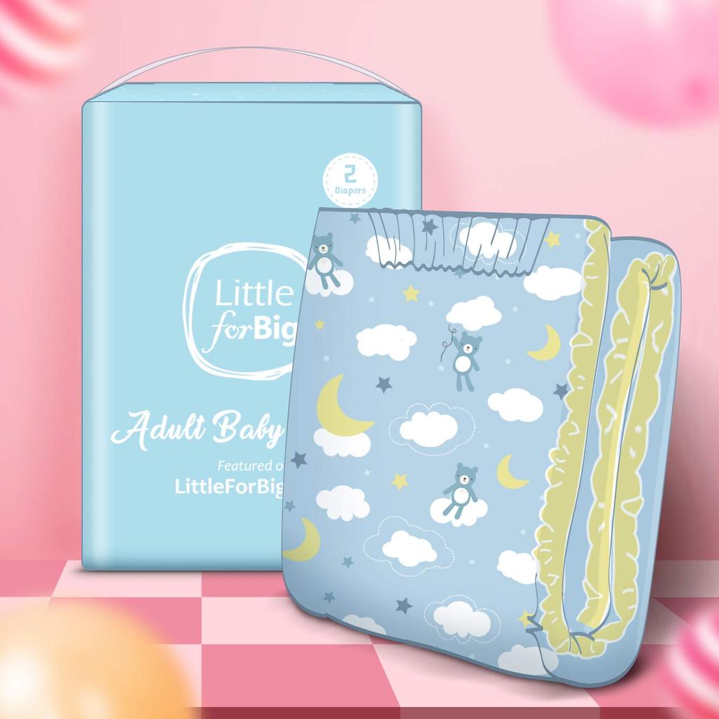 LittleForBig Pieluchomajtki dla dorosłych Uroczy design [Miś] Pieluchy 2-pak M