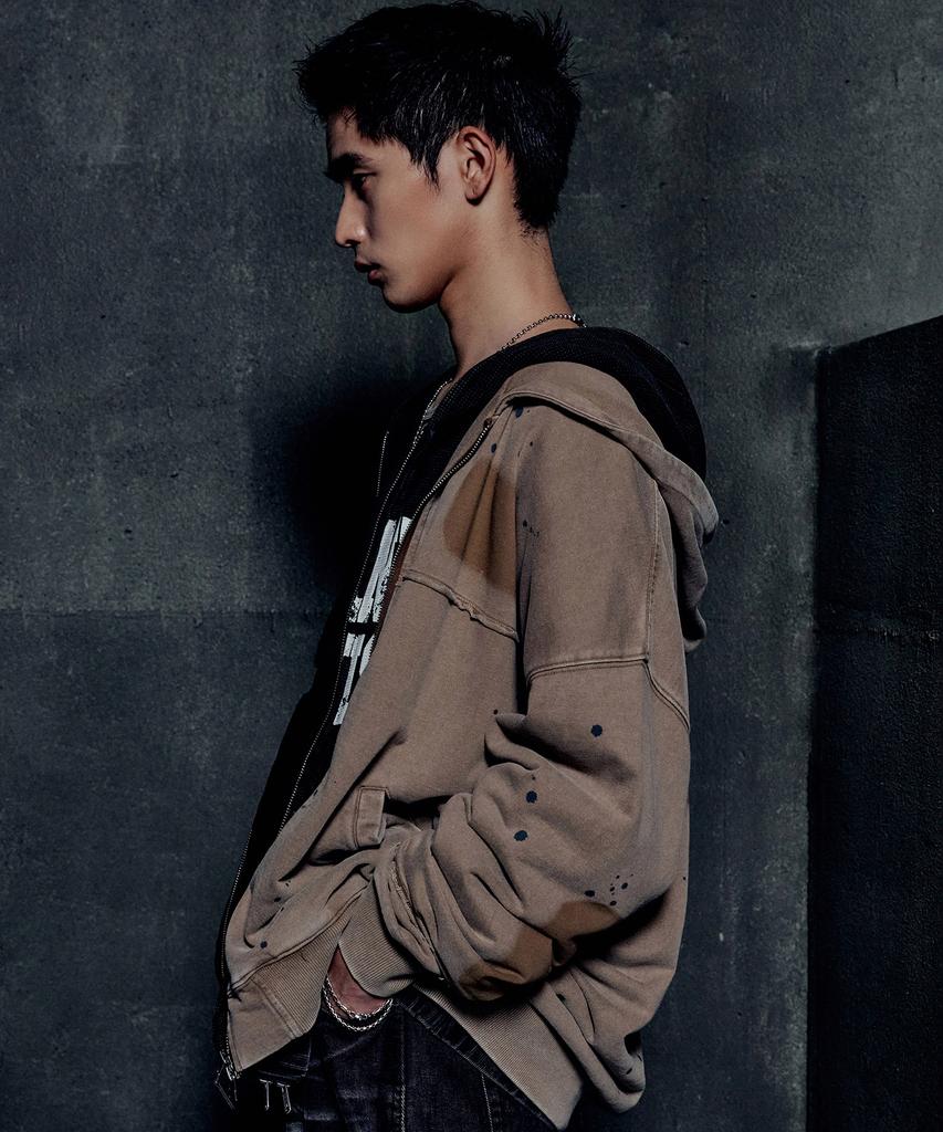 Nomanual Detached Patch Hooded Zip-Up - Washed Brown