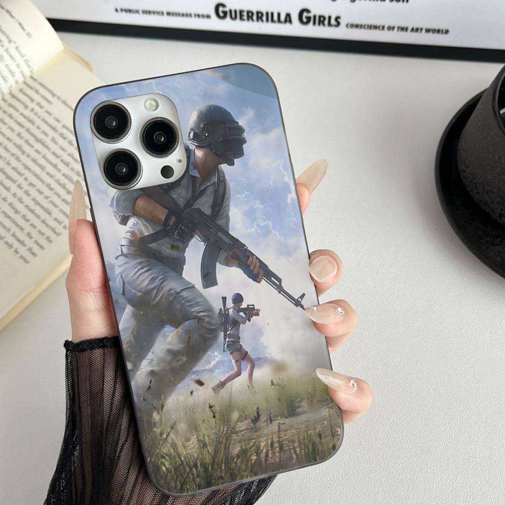 Game P-PUBG B-BATTLEGROUNDS For iPhone 16 15 11 12 13 14 17 Pro Max PLUS Pro Soft Corrugated Silicone Back Phone Case