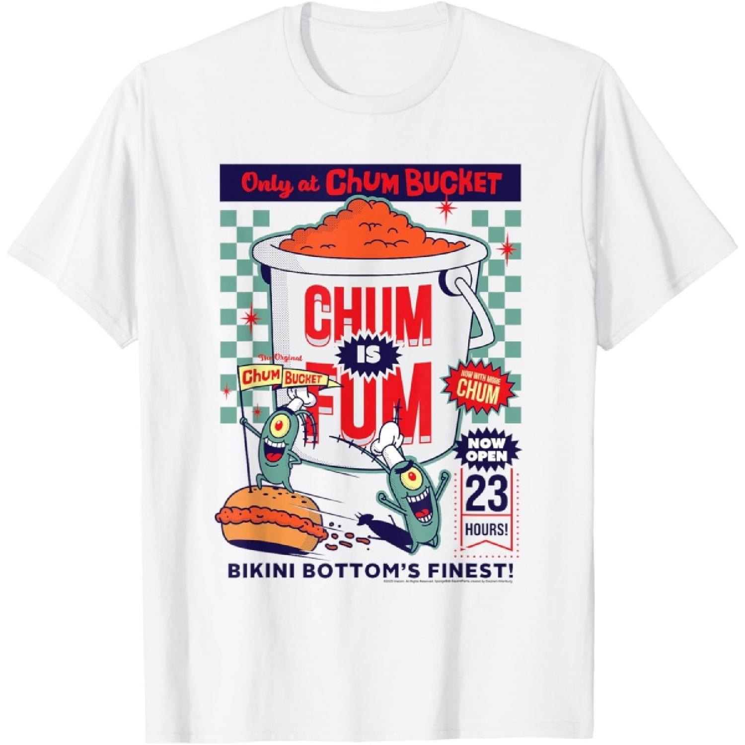 

SpongeBob SquarePants Plankton Chum Bucket Chum is Fum T-Shirt XXXXXL білий
