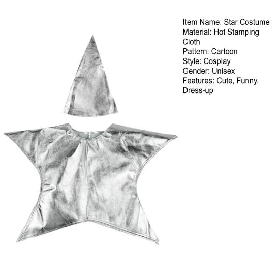 Stříbrný/Zlatý kostým Betlémské hvězdy pro děti Vánoční scéna Cosplay kostýmy pro nedělní školu Církevní potřeby