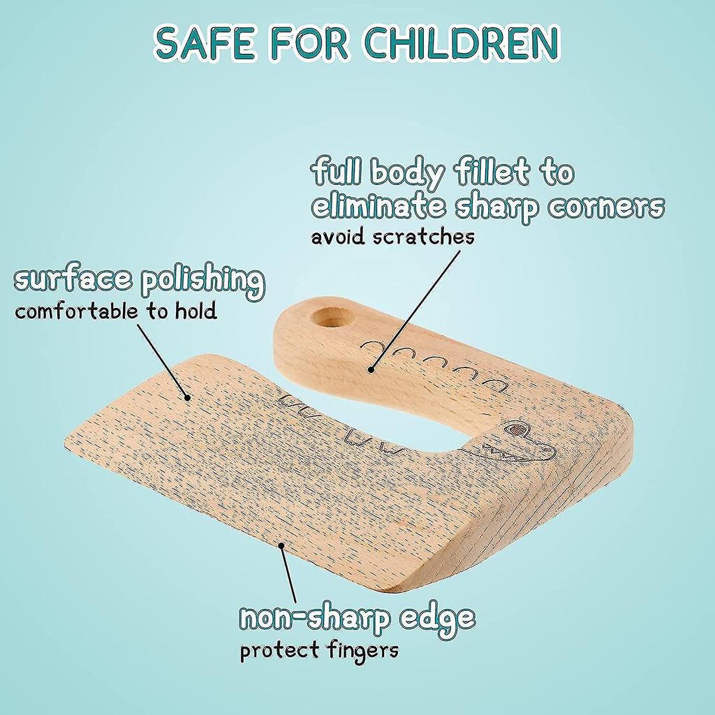 2 Pcs Wooden Kids Knife For Cooking, Children's Safe Knives Wooden Kids Knife For Cooking And Cutting Veggies Fruits