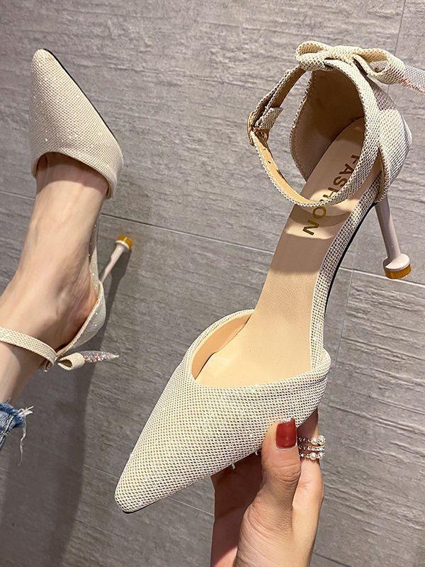 Commuter Versatile Pointed Bag Heel Sandals Women's 2025 Spring New Korean Edition Fashion High Heels Casual Women's Sandals
