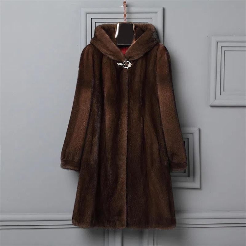 Minkpäls dam Minkpäls dam Minkpäls äkta lång päls dam vinter Oversized 6xl 5xl 7xl Natura pälskappa