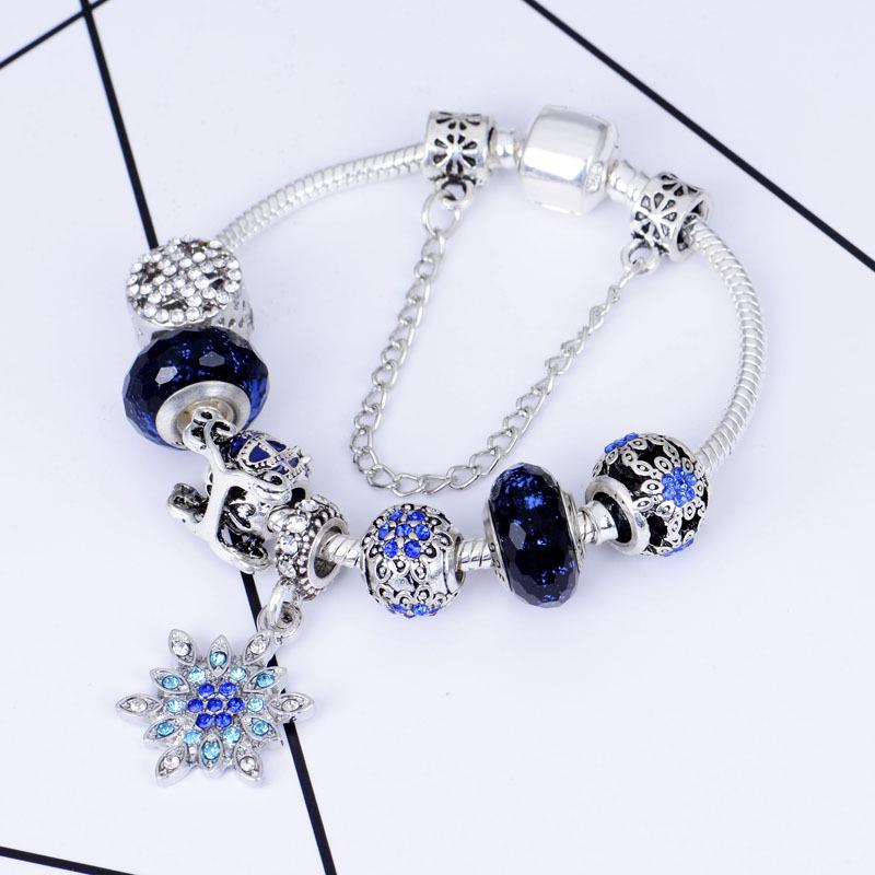 LUXY MOON Bracelet Christmas Star Snowflake Pendant Pumpkin Car Bead Bracelet Glass Beads