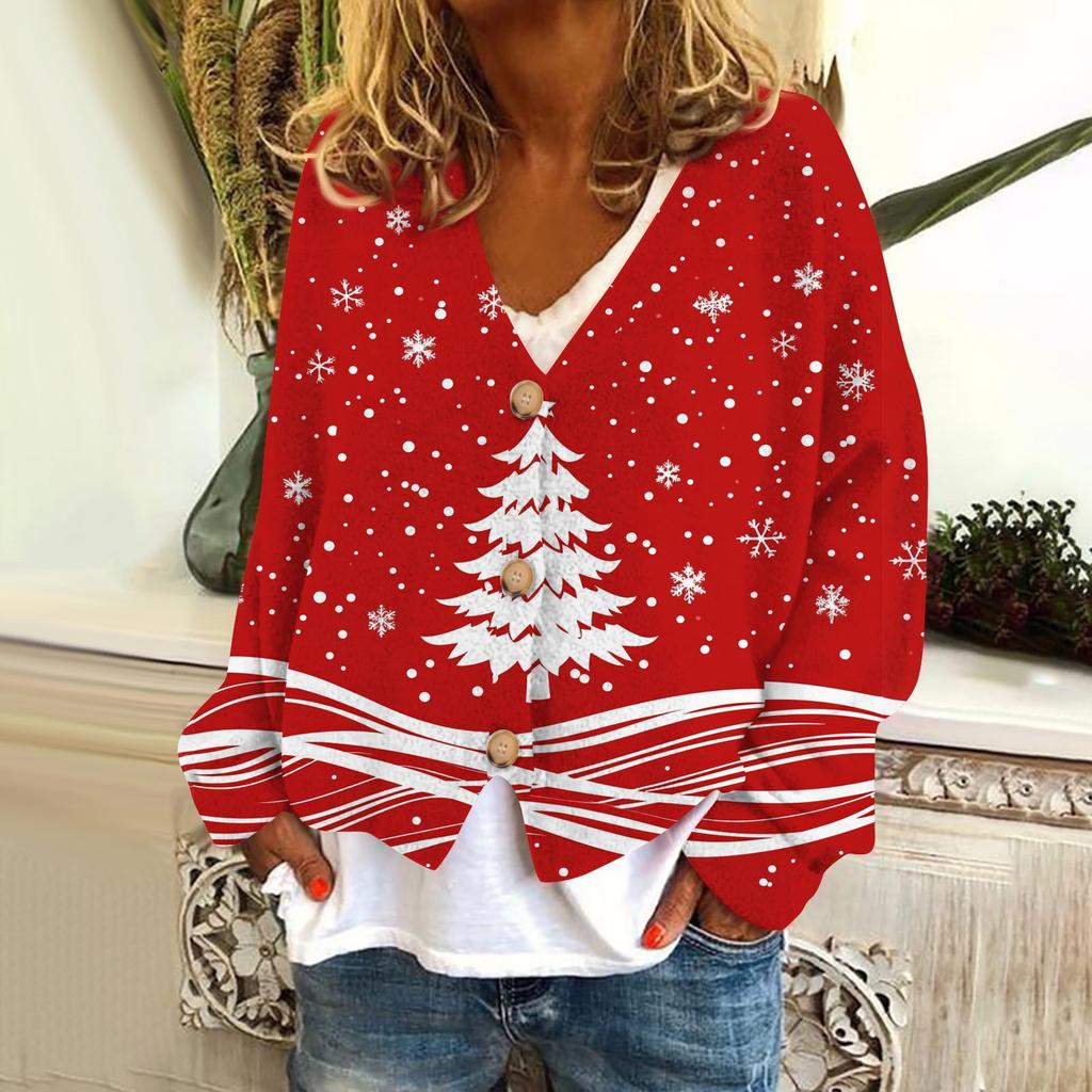 Women's Fashion Short Coat Casual Long Sleeve  Printed Single Breasted Plush Top