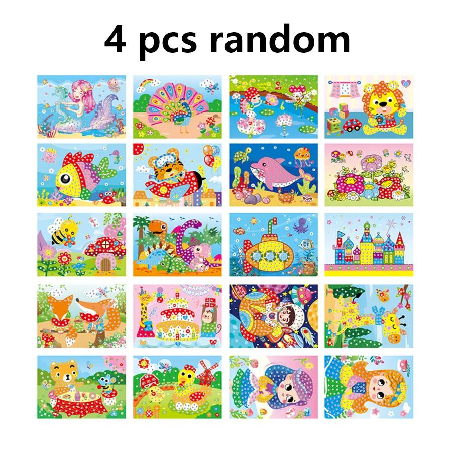 

Cartoon Mosaic Diamond Paste Painting Back Can Colored Handmade Material DIY Crystal Paste Drawing Children Puzzle Gift JXB
