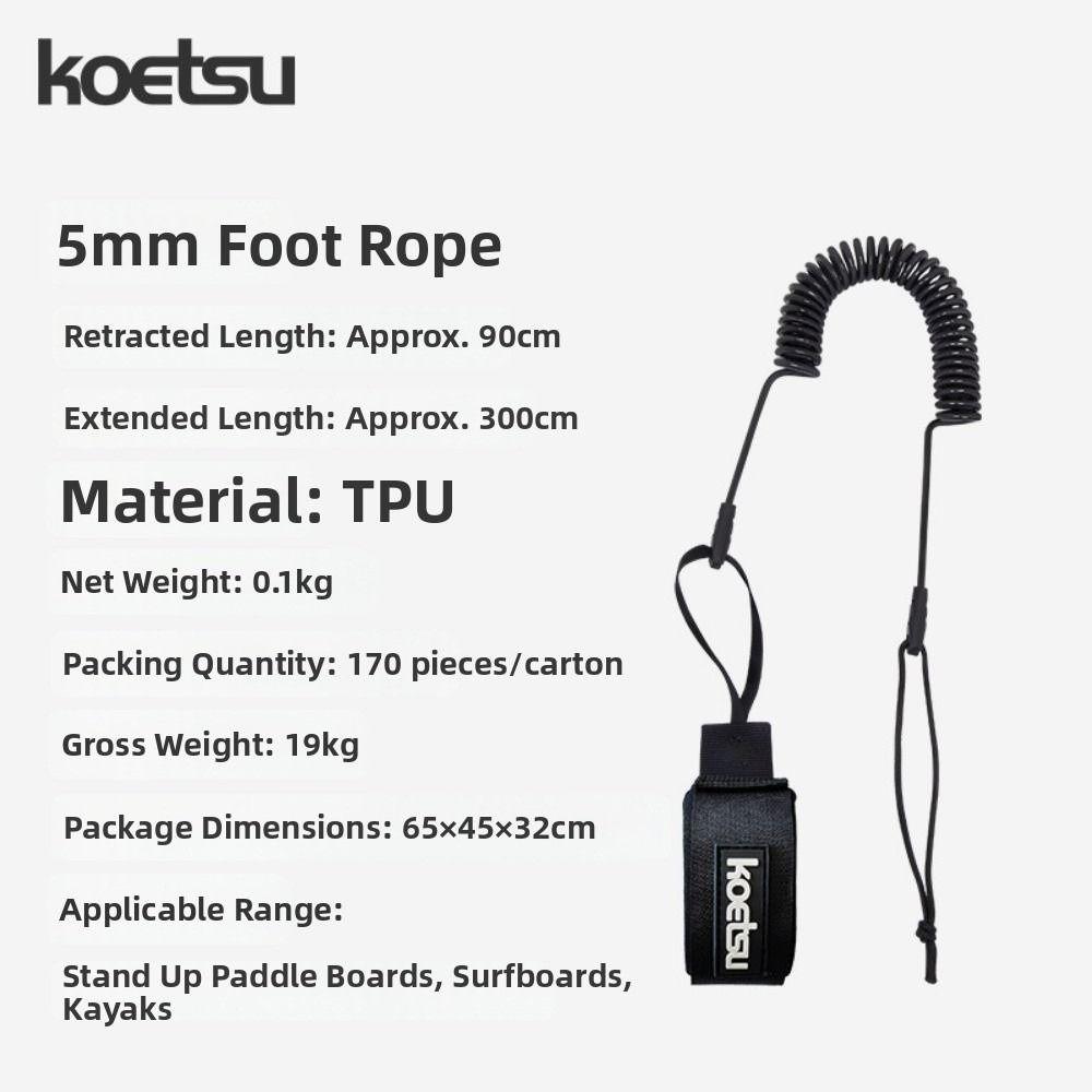 New 5mm/7mm Elastic Sup Board Foot Leg Rope TPU Elastic Surfing Stand UP Rope Multicolors Surfing Safety Hand Rope