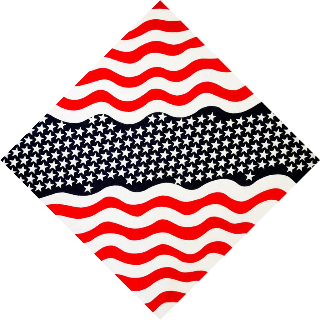 Bandana Square Scarf American Flag Striped Headband Wrap Handkerchief for Unisex