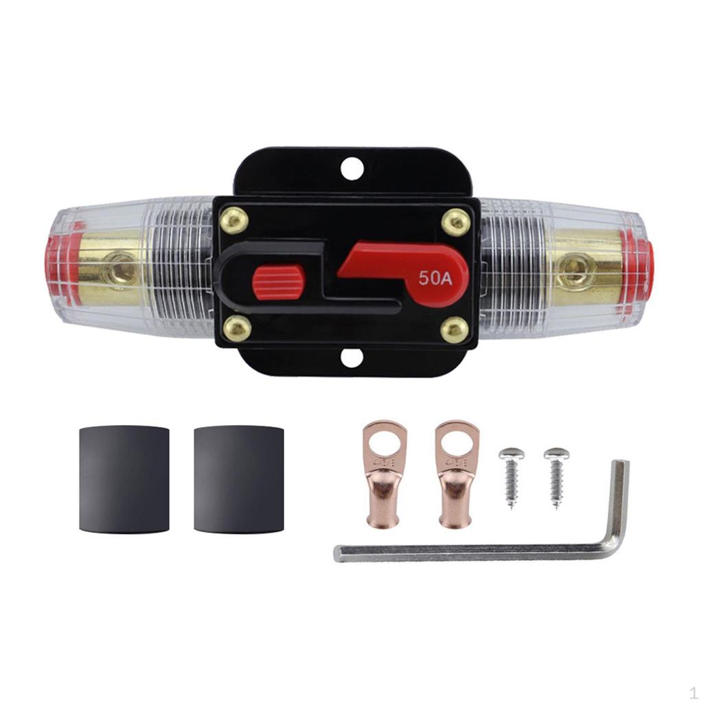 Circuit Breaker with Manual Reset Switch 12-24V 3.8inch Long RV Marine Accessory for Ships Rvs