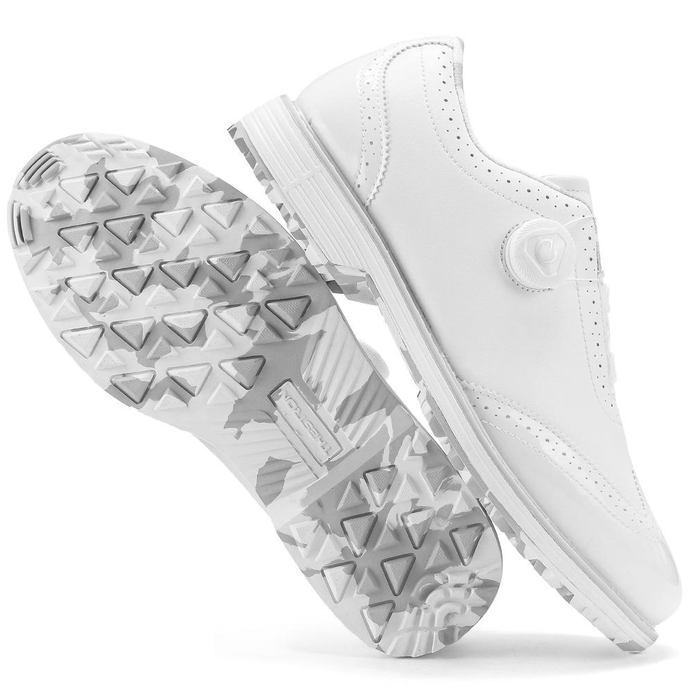 Men's Rotary Buckle Golf Shoes Leather Shoes Style Dress Outdoor Retro Outdoor Grass Training Shoes