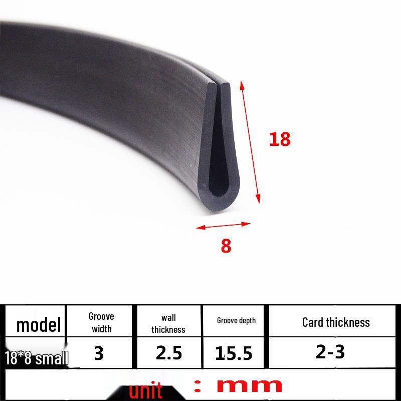U-Shaped Rubber Anti-Collision Edge Seal Strip for Glass and Steel Plates
