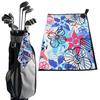 Magnetic Golf Towel with Strong Magnet Microfiber Waffle Golf Bag Towel Printed Golf Towel Golf Ball Cleaner