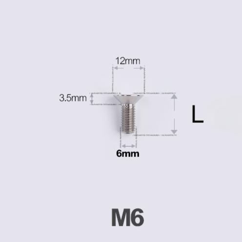 M6*10 12 14 16 18 20-70mm TC4 GR5 Titanium Alloy T30 Torx Flat Countersunk Screw Bolt for Bike Bicycle Road Bike Multiple Colors