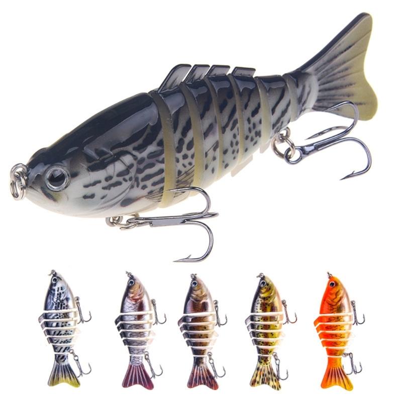Swimming Lures Multi Jointed Swimbaits with Treble Hook 10cm Fishing Lure Artificial Hard Baits for Trout