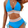 New Deep V Tight Split Swimsuit Women's Sexy High-waisted Bikini Swimsuit