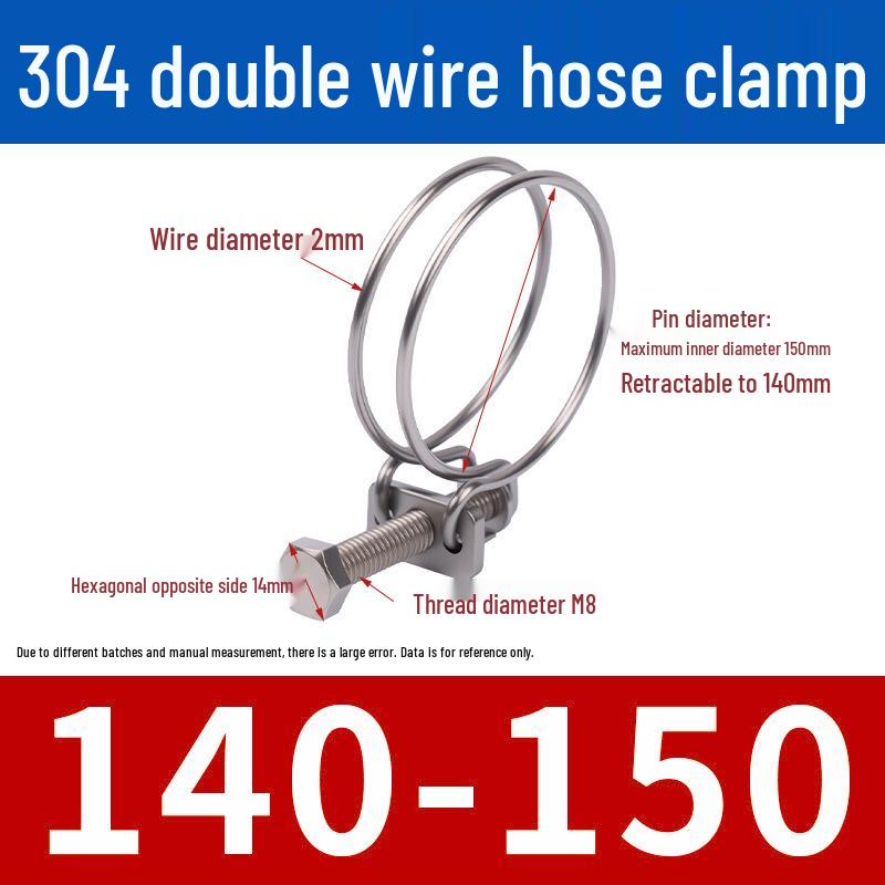 Doppeldraht-Schlauchschelle aus Edelstahl für Feuer-, Wasser-, Gasleitungen - Verdickt