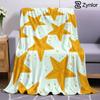 Orange Striped Star Mint Lightweight Microfiber Soft Christmas Fleece Blanket Warm Cozy Throw for Sofa Office Travel All Season