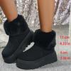 Fashion Chunky Platform Fur Ankle Boots Women 2025 New Back Zipper Faux Suede Snow Boots Woman Thick Bootm Warm Winter Booties Mujer