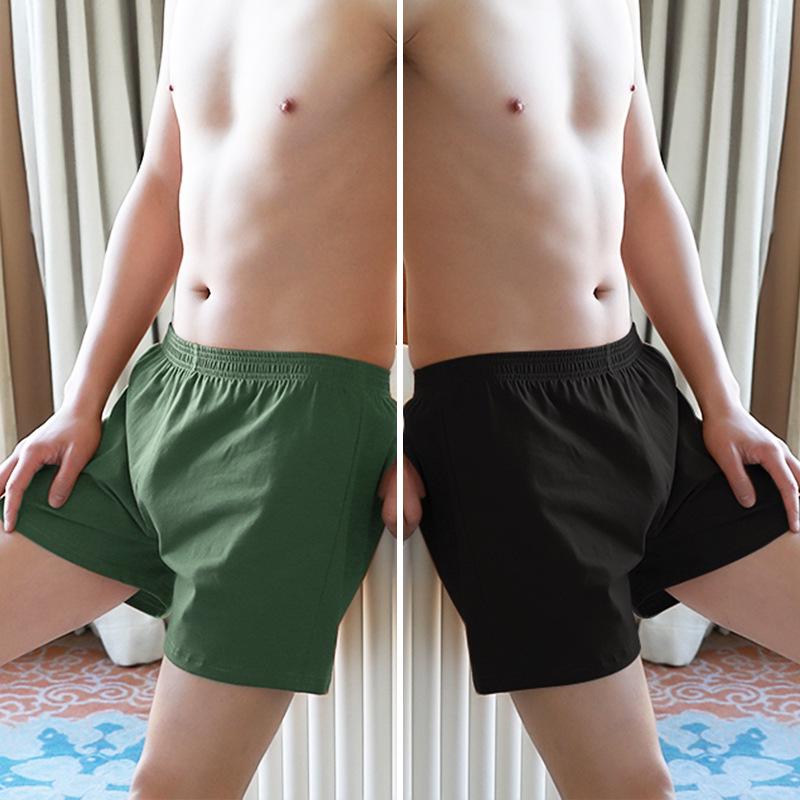 Men's Pure Cotton Loose Boxer Briefs - Summer Solid Color Trendy Four-Cornered Underwear
