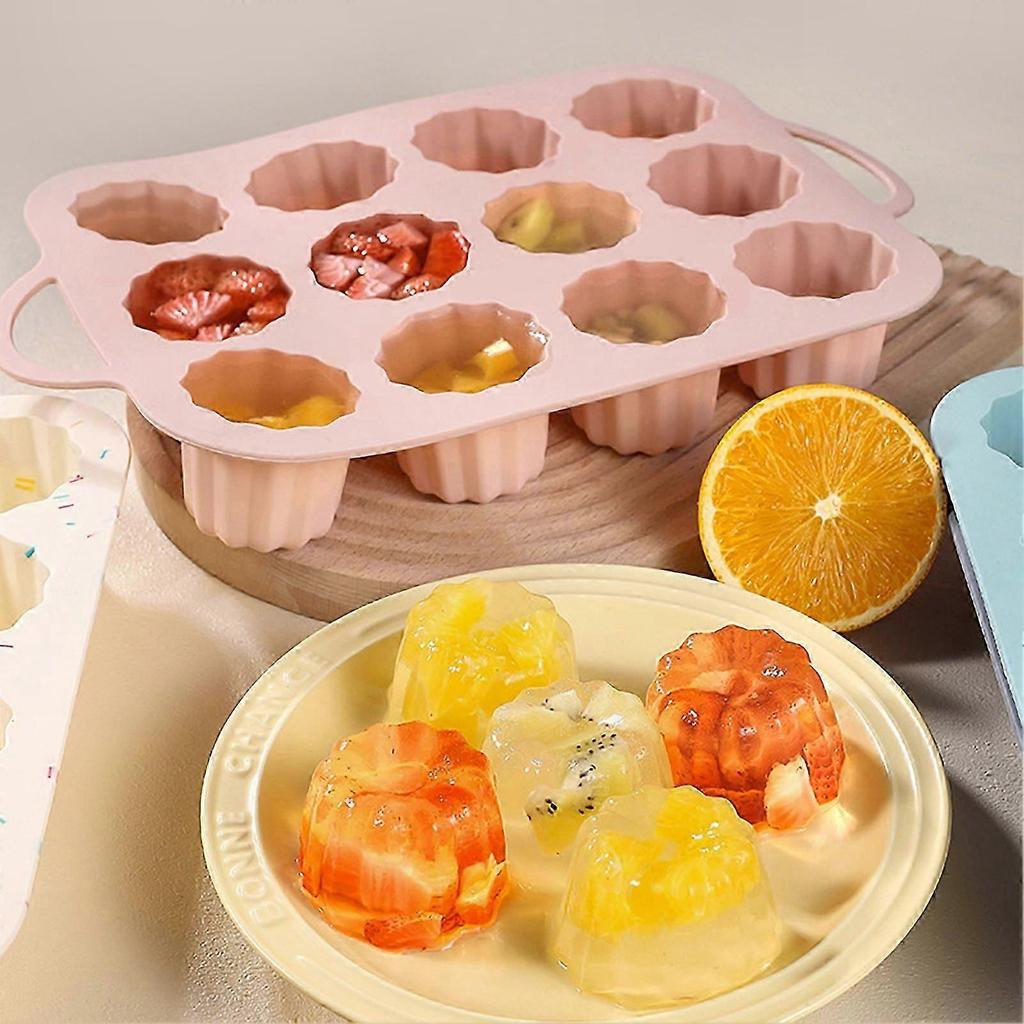 Nonstick Silicone 12-Cup Muffin Mold with Handles for Cupcakes and Desserts