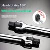 Drive Breaker Bar Wrench Socket 6/10/12Inch Extension 180-Degree Cr-V Flex Head And Engraved Non-Slip Handle Repair Tools