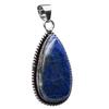 Lapis Lazuli Natural Gemstone Antique Silver Plated Pendant 1.75" J 1036