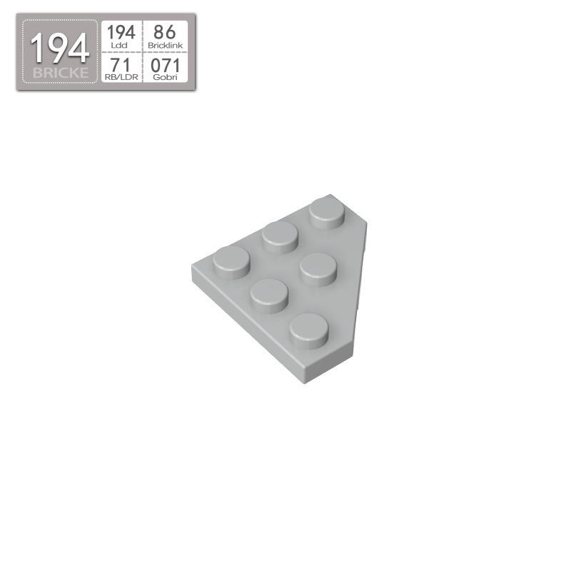 

3x3 Wedge Plate (Cut Corner) - Lego 2450 Compatible DIY Building Blocks Parts 50g (~49 pcs)