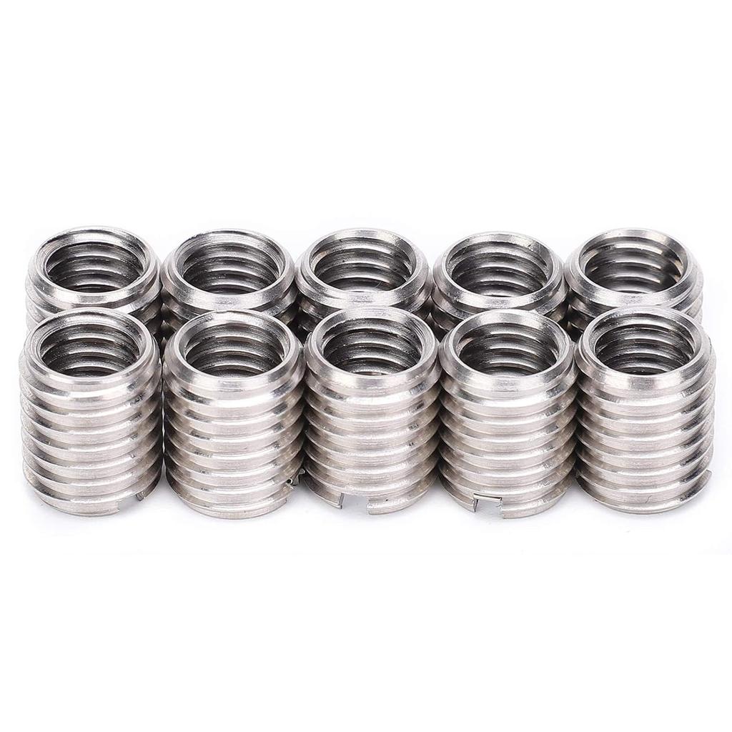 Korekaou Insert 10 Thread Conversion Stainless Recessed Thread Reduction Nuts Diameter Outer Diameter Length Nuts, Pieces, Adapter, Steel,