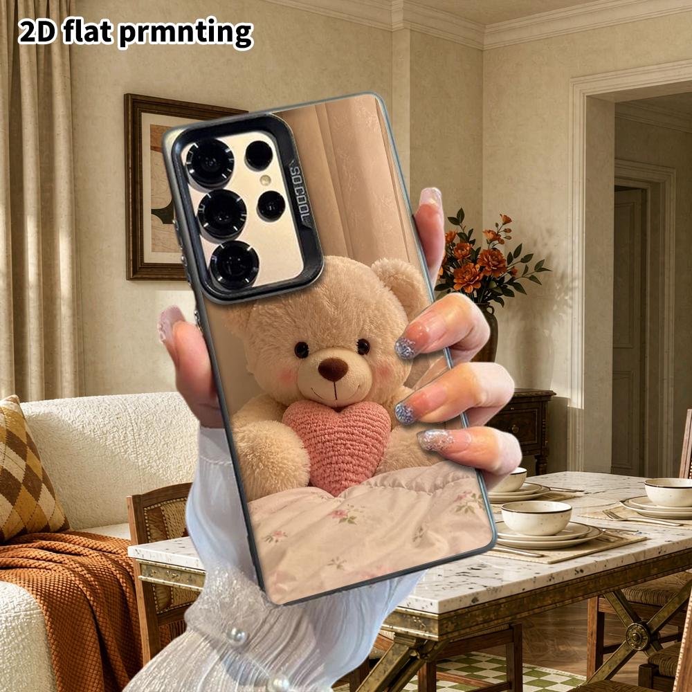 Phone Case: 2D Flat Samsung Galaxy A34 A35 M05 M06 S20 S22 S21 FE Plus 5G Protective Case, Couples Style, Plush Teddy Bear, Christmas and Halloween Gi
